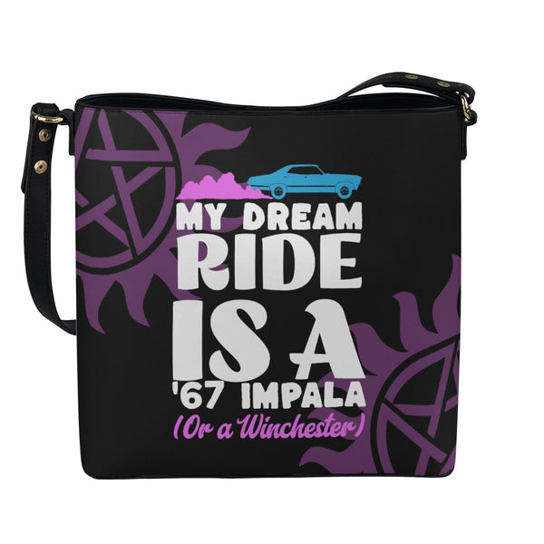 *PRE ORDER* Dream Ride - Black Cross Body Bucket Bag  - Supernatural Inspired - Goblin Wood Exclusive