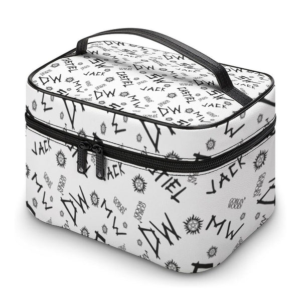 Initials - White AOP Toiletry Bag - Supernatural Inspired - Goblin Wood Exclusive