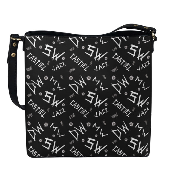 *PRE ORDER* Initials - Black Cross Body Bucket Bag  - Supernatural Inspired - Goblin Wood Exclusive