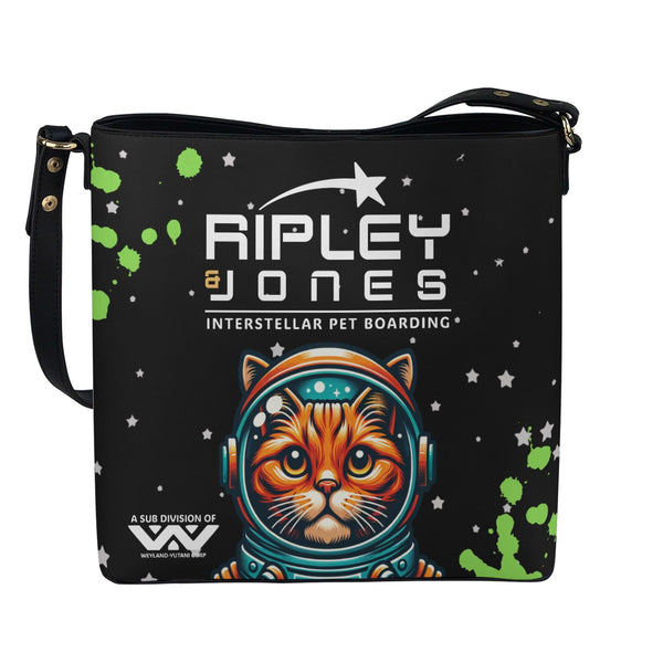 Ripley & Jones - Black Cross Body Bucket Bag  - Alien Inspired - Goblin Wood Exclusive
