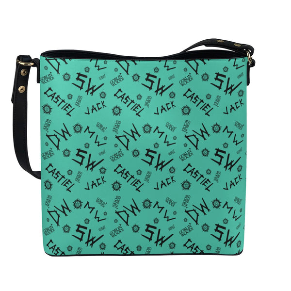 *PRE ORDER* Initials - Teal Cross Body Bucket Bag  - Supernatural Inspired - Goblin Wood Exclusive