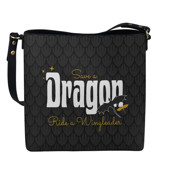 Save A Dragon - Cross Body Bucket Bag  - Fourth Wing Inspired - Goblin Wood Exclusive