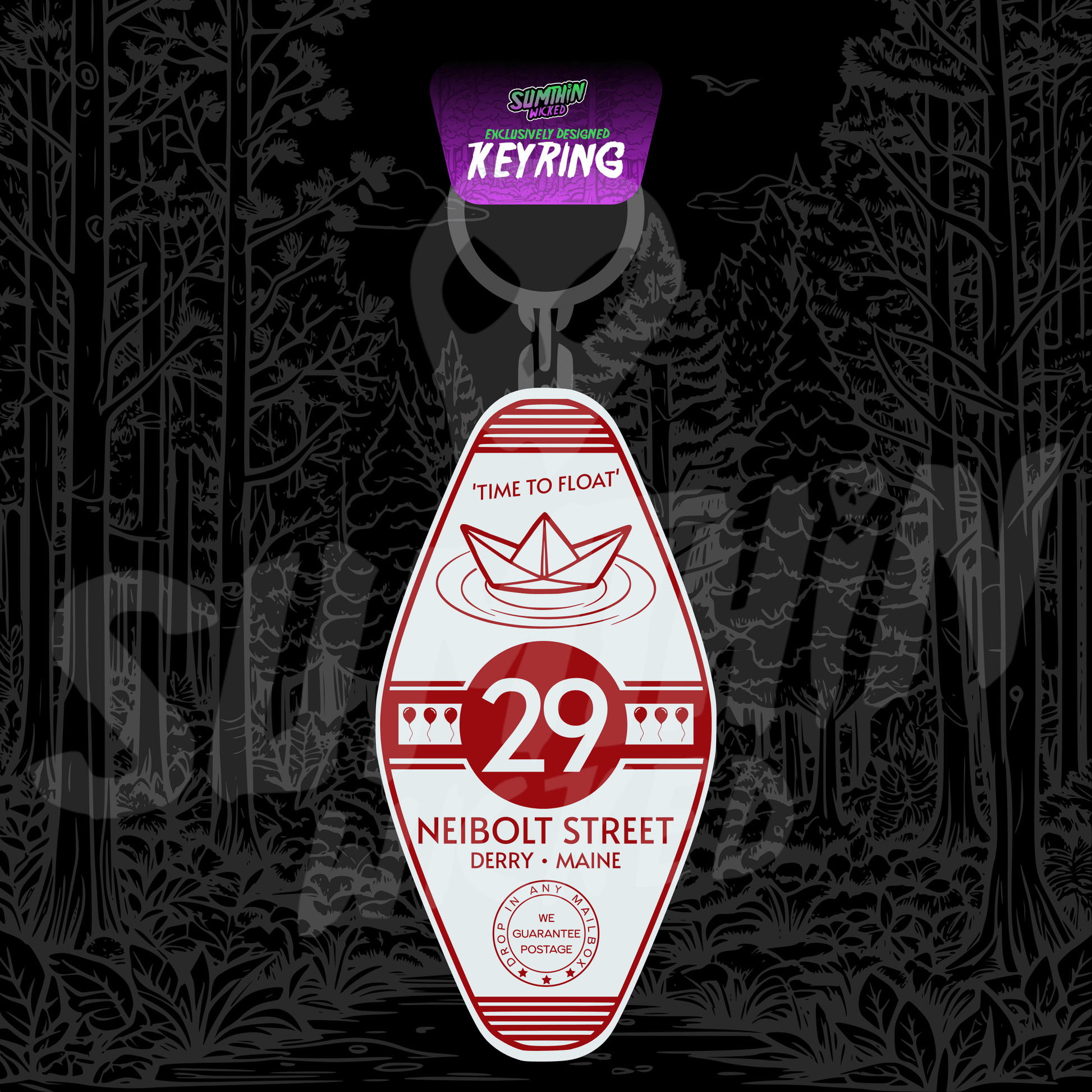 29 Neibolt Street - Acrylic Key Fob Keychain - IT Inspired - Sumthin Wicked Exclusive - Goblin Wood