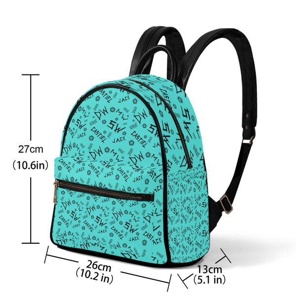 Initials - Teal AOP Mini Backpack - Supernatural Inspired - Goblin Wood Exclusive