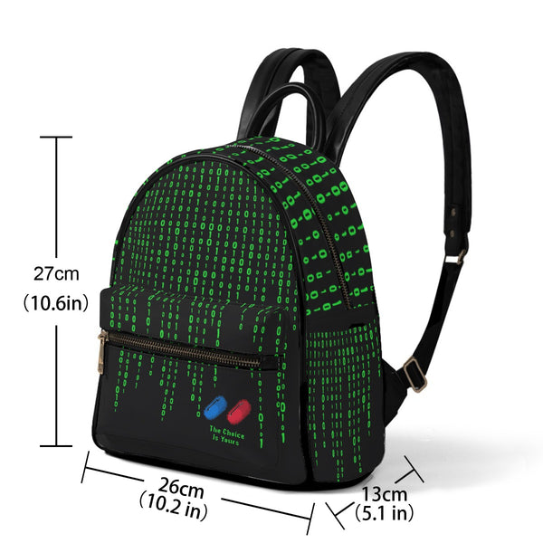 Binary - Black Mini Backpack - The Matrix Inspired - Goblin Wood Exclusive