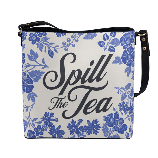 Spill The Tea - AOP Cross Body Bucket Bag  - Bridgerton Inspired - Goblin Wood Exclusive