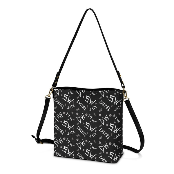 *PRE ORDER* Initials - Black Cross Body Bucket Bag  - Supernatural Inspired - Goblin Wood Exclusive