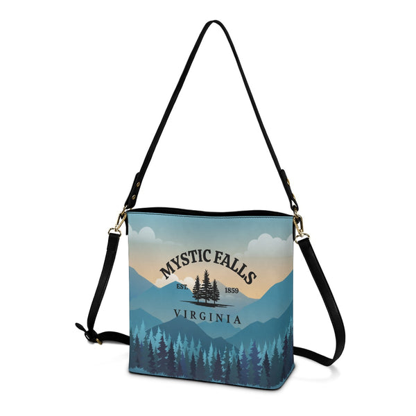 Mystic Falls - Black Cross Body Bucket Bag  - TVD Inspired - Goblin Wood Exclusive
