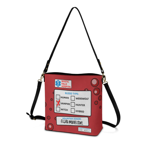 Blood Bag (Elijah) - Black Cross Body Bucket Bag  - TVD Inspired - Goblin Wood Exclusive