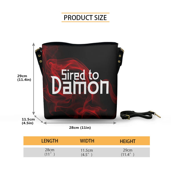 Sired To Damon - Black Cross Body Bucket Bag  - TVD Inspired - Goblin Wood Exclusive