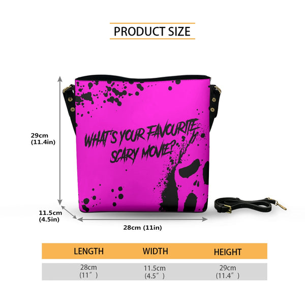 Movie (Pink) - Cross Body Bucket Bag  - Scream Inspired - Sumthin Wicked Exclusive