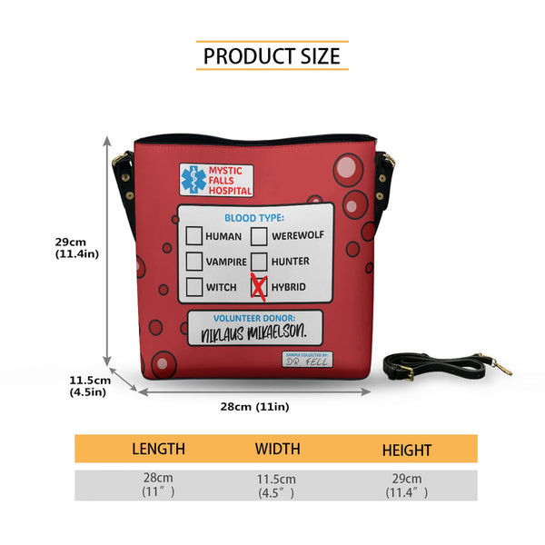 Blood Bag (Klaus) - Black Cross Body Bucket Bag  - TVD Inspired - Goblin Wood Exclusive