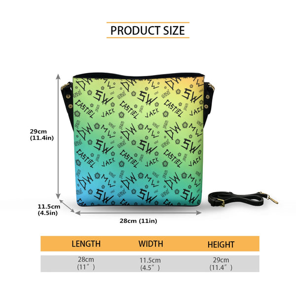 *PRE ORDER* Initials - Rainbow Cross Body Bucket Bag  - Supernatural Inspired - Goblin Wood Exclusive