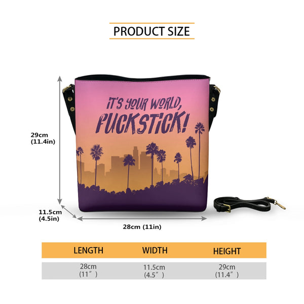 Fuckstick - Cross Body Bucket Bag  - Countdown Inspired - Goblin Wood Exclusive