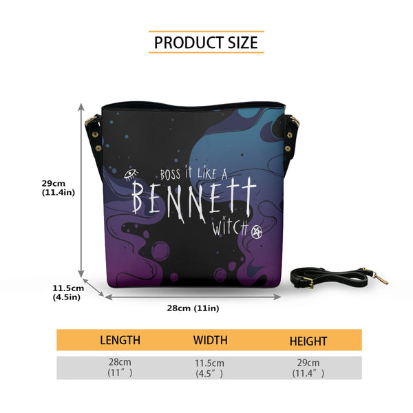 Bonnie - Black Cross Body Bucket Bag  - TVD Inspired - Goblin Wood Exclusive