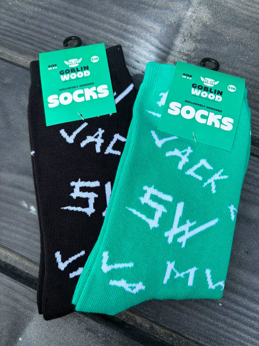 Initials - Teal Jacquard Sock - Goblin Wood Exclusive