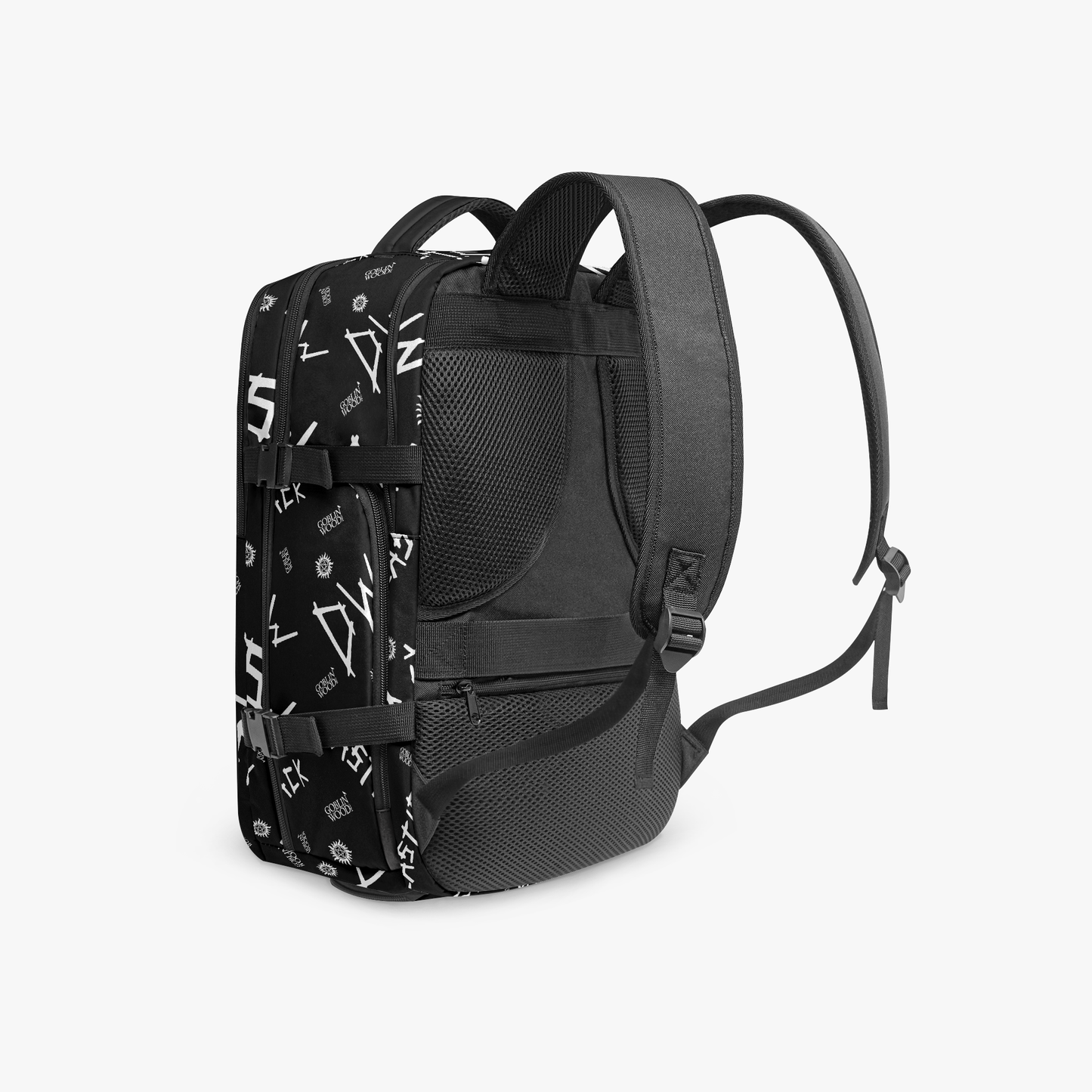 Initials (Black) - Multi-Pocket Hiking Backpack - Goblin Wood Exclusive