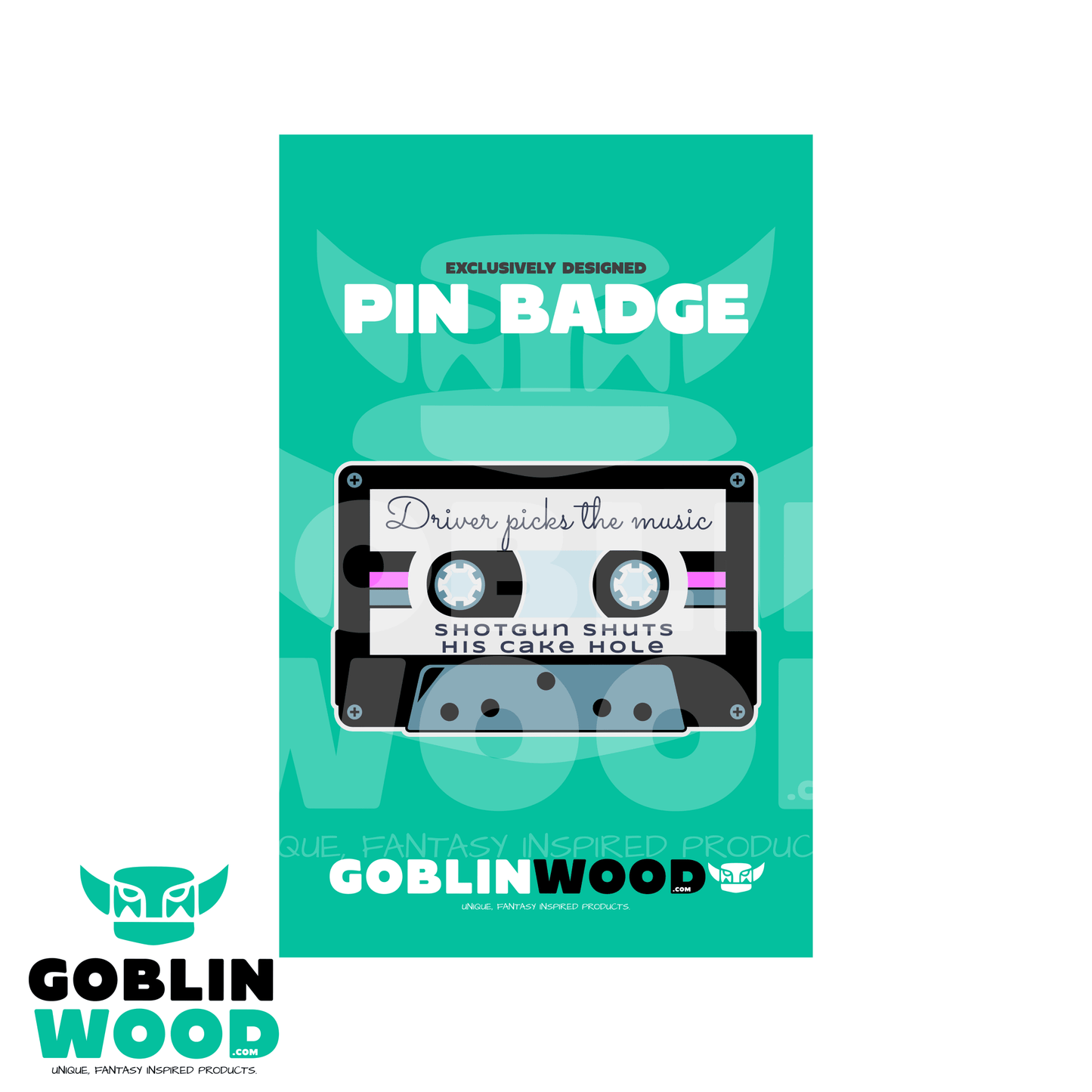 80s Mix Tape (Black) - Acrylic Pin Badge - Supernatural Inspired - Goblin Wood Exclusive - Goblin Wood