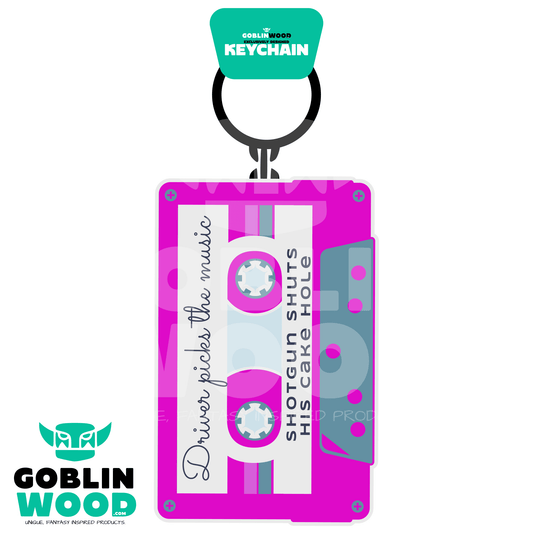 80s Mix Tape (Pink) - Acrylic Keychain - Supernatural Inspired - Goblin Wood Exclusive - Goblin Wood