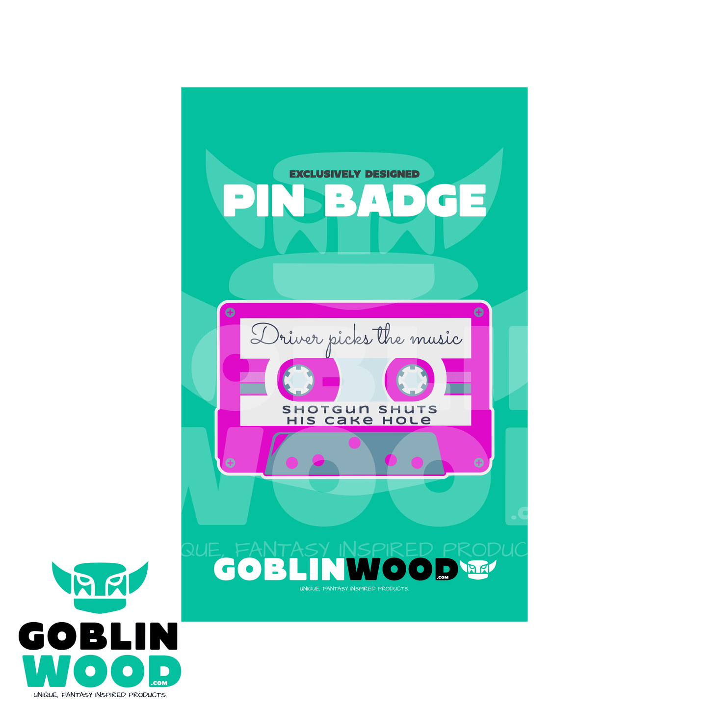 80s Mix Tape (Pink) - Acrylic Pin Badge - Supernatural Inspired - Goblin Wood Exclusive - Goblin Wood