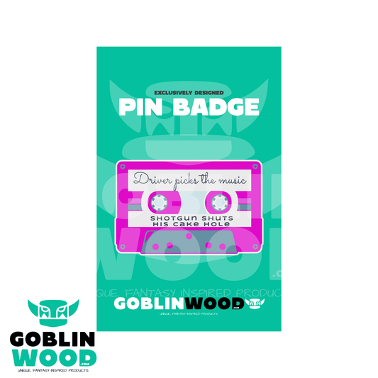 80s Mix Tape (Pink) - Acrylic Pin Badge - Supernatural Inspired - Goblin Wood Exclusive - Goblin Wood