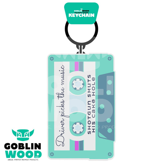 80s Mix Tape (Teal) - Acrylic Keychain - Supernatural Inspired - Goblin Wood Exclusive - Goblin Wood
