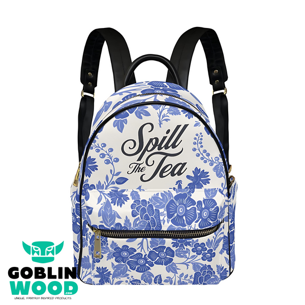 Spill The Tea - AOP Mini Backpack - Bridgerton Inspired - Goblin Wood Exclusive