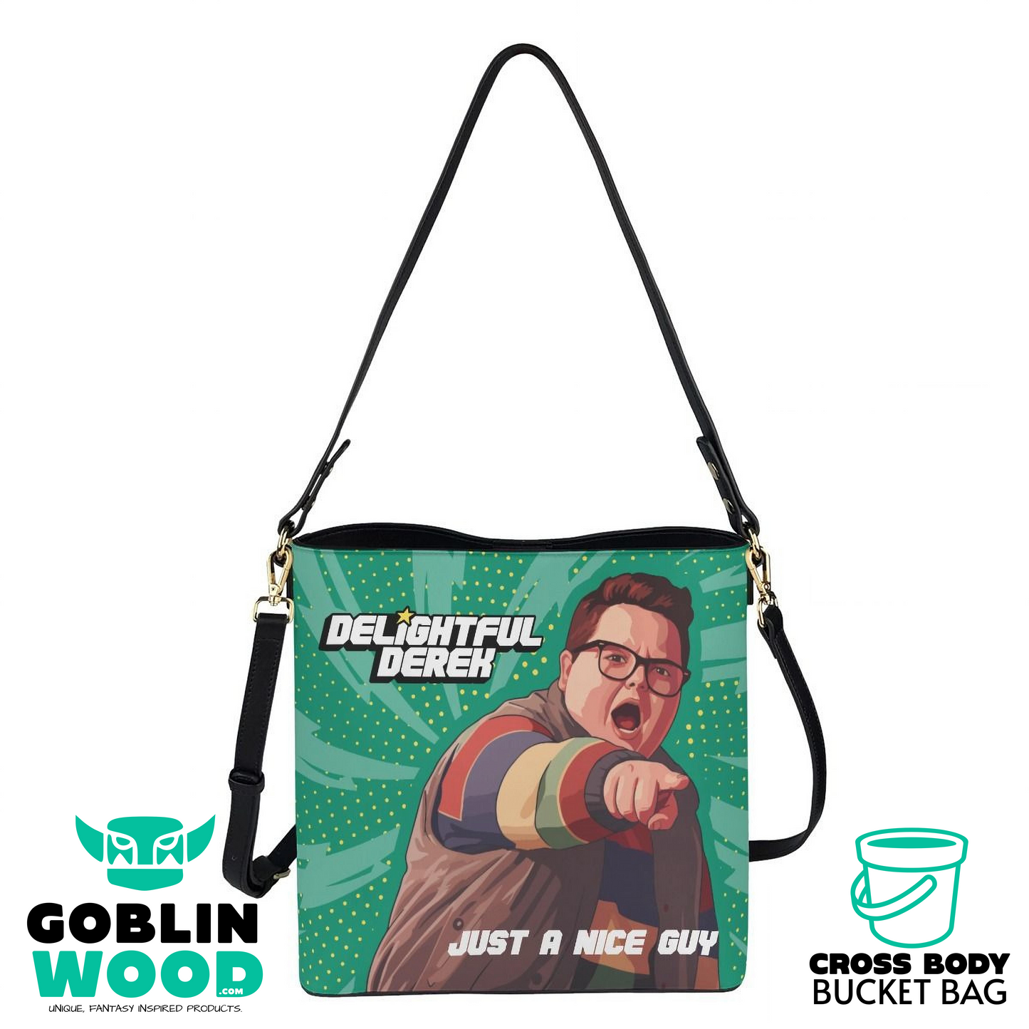 Delightful Derek - Crossbody Bucket Bag - Stranger Things Inspired - Goblin Wood Exclusive
