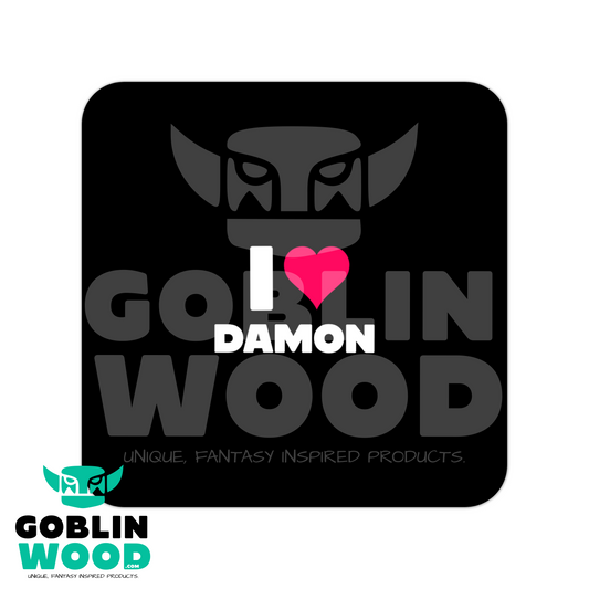 I ❤️ Damon - Drinks Coaster - TVD Inspired - Goblin Wood Exclusive