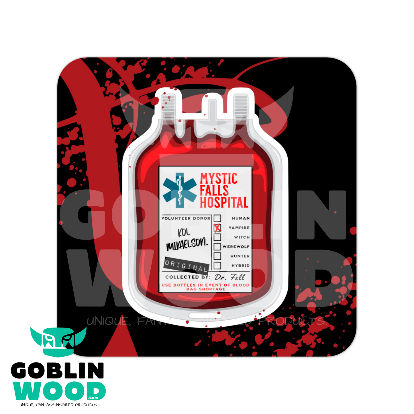 Kol Blood Bag - Drinks Coaster -  - Goblin Wood Exclusive