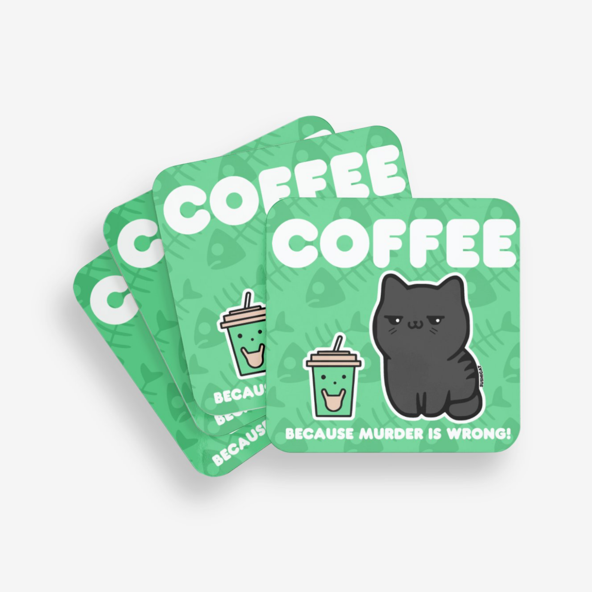 Coffee Coaster - Sushi Cat Studios