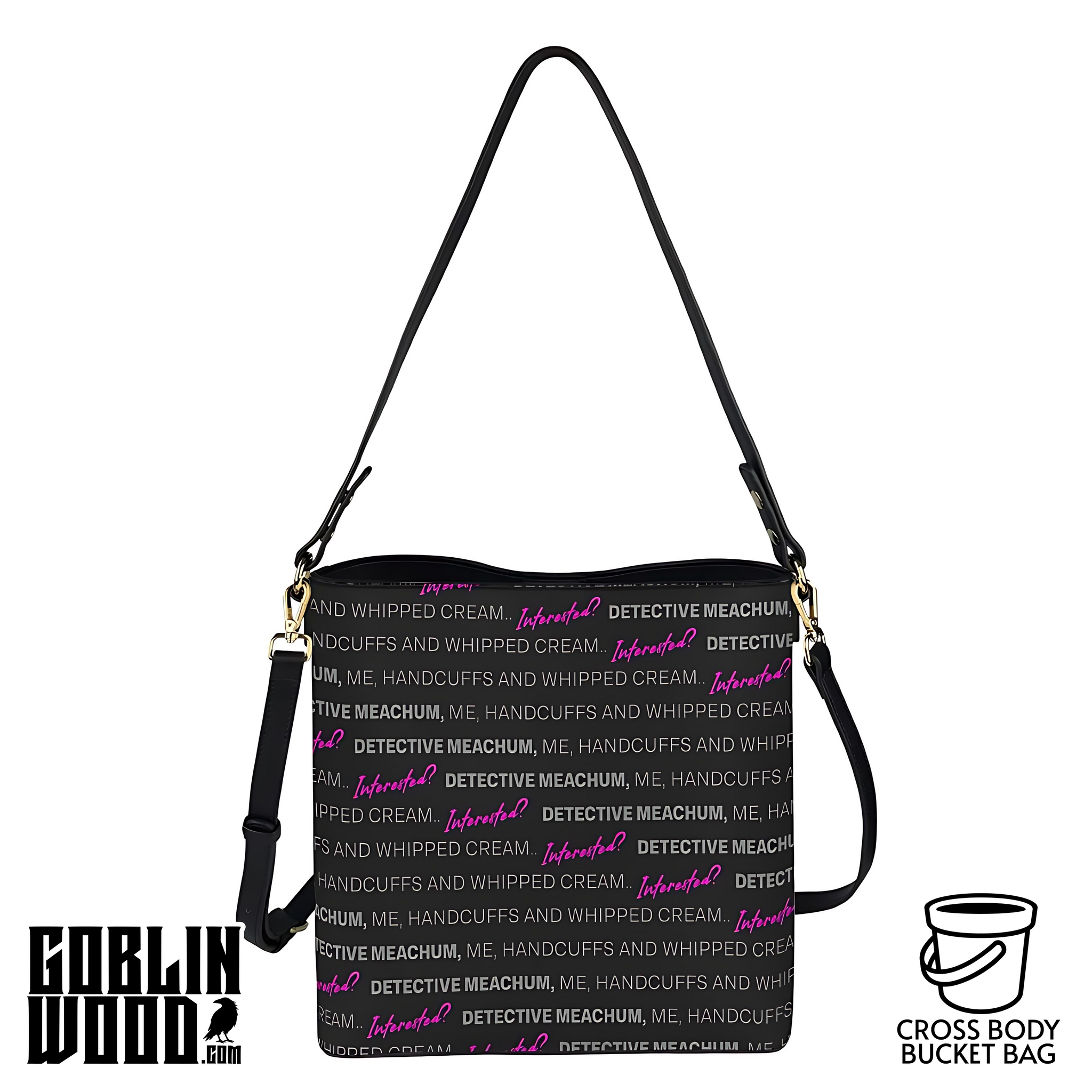 Cuffs and Cream - Cross Body Bucket Bag  - Countdown Inspired - Goblin Wood Exclusive