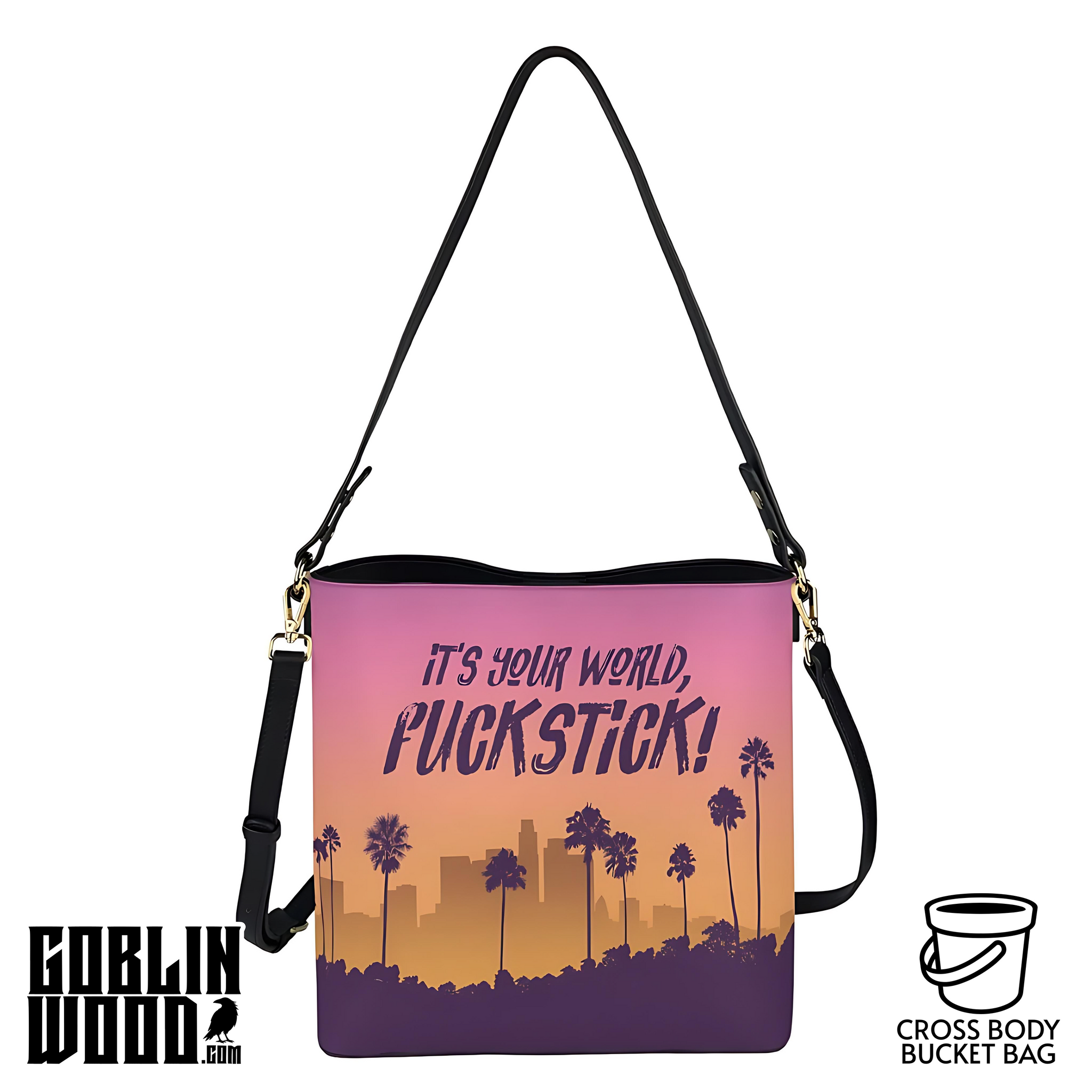 Fuckstick - Cross Body Bucket Bag  - Countdown Inspired - Goblin Wood Exclusive