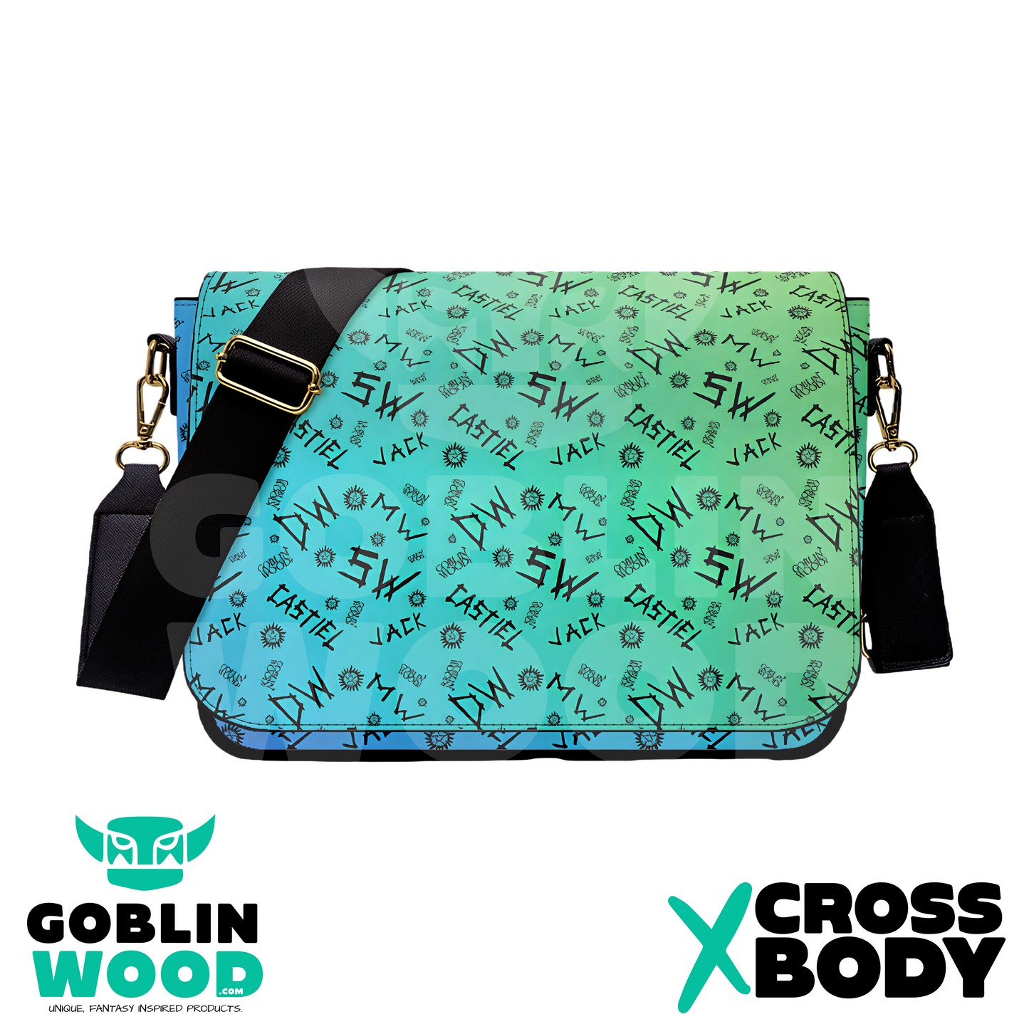 Initials (Rainbow) - PU Cross Body Hand Bag - Supernatural Inspired - Goblin Wood Exclusive
