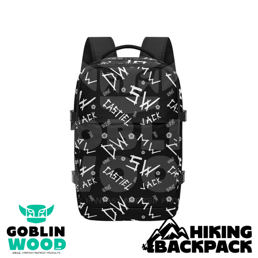 Initials (Black) - Multi-Pocket Hiking Backpack - Goblin Wood Exclusive