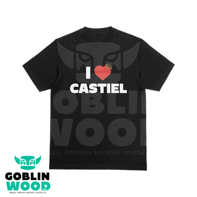 I ❤️ Castiel - Premium Black T-shirt - Supernatural Inspired - Goblin Wood Exclusive