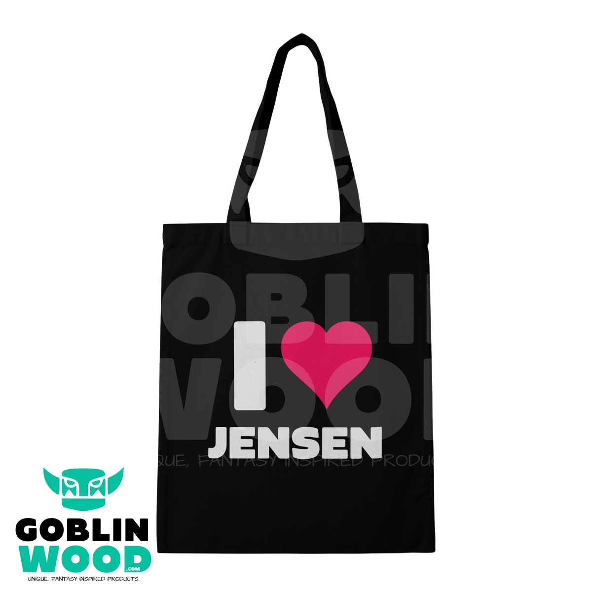 I ❤️ Jensen - Black Tote Bag - Goblin Wood Exclusive