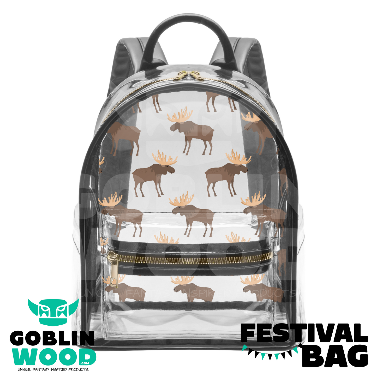 Moose - Transparent Festival Backpack - Supernatural Inspired - Goblin Wood Exclusive