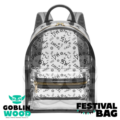 Initials - Transparent Festival Backpack - Supernatural Inspired - Goblin Wood Exclusive