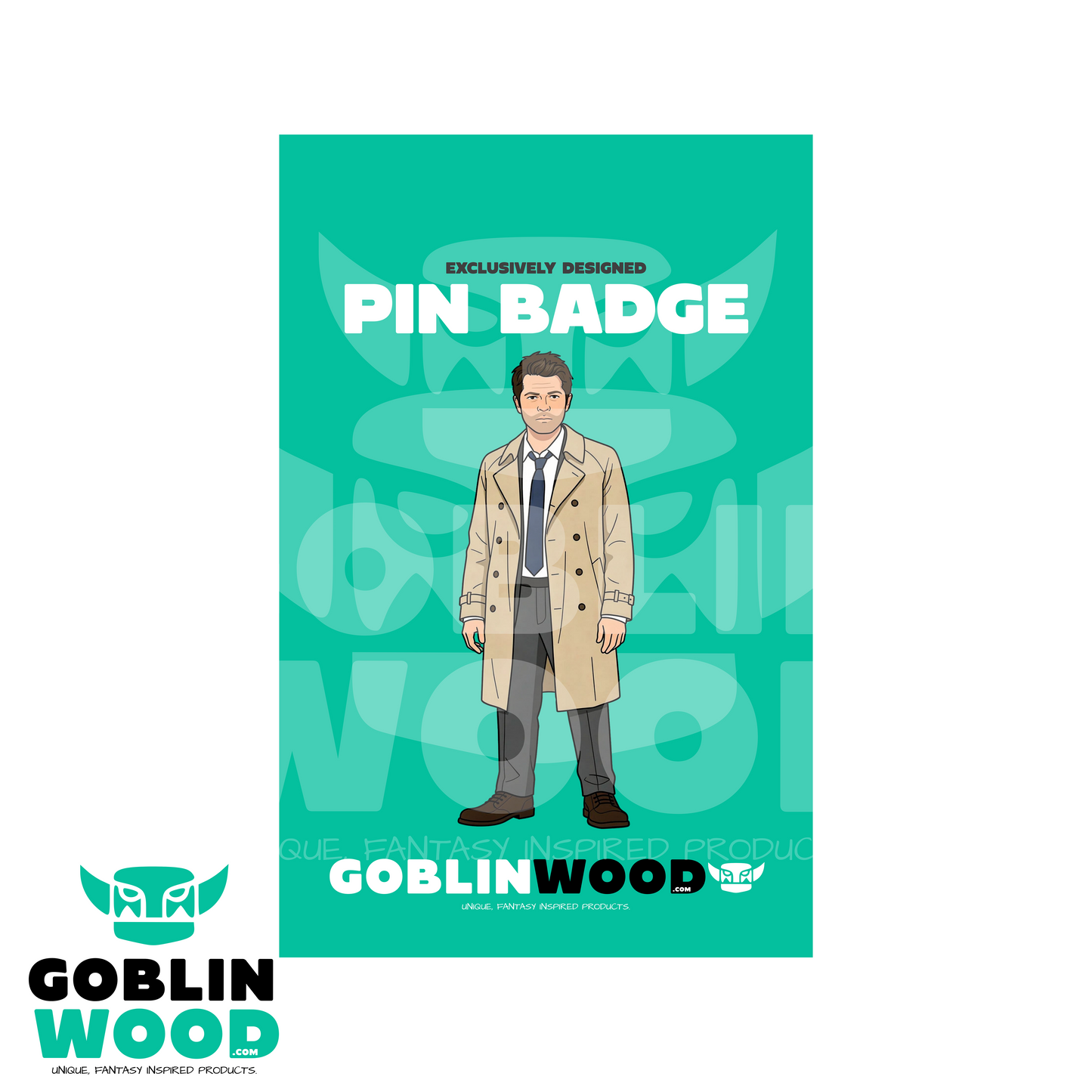 Castiel - Acrylic Pin Badge - Supernatural Inspired -Goblin Wood Exclusive