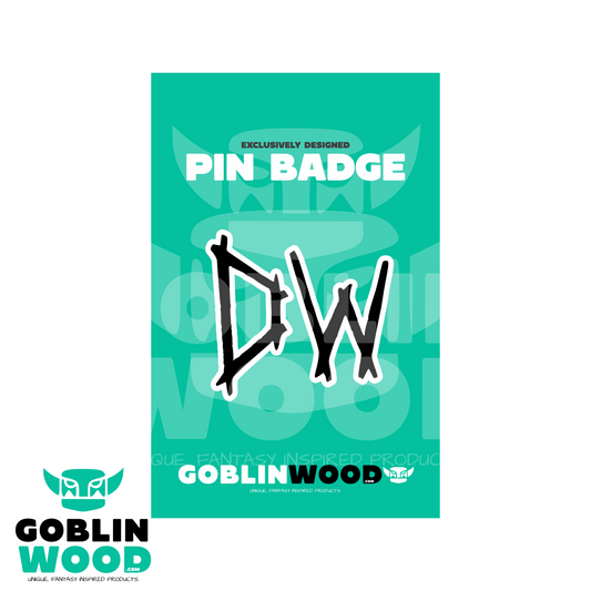 DW (Initials) - Acrylic Pin Badge - Supernatural Inspired -Goblin Wood Exclusive