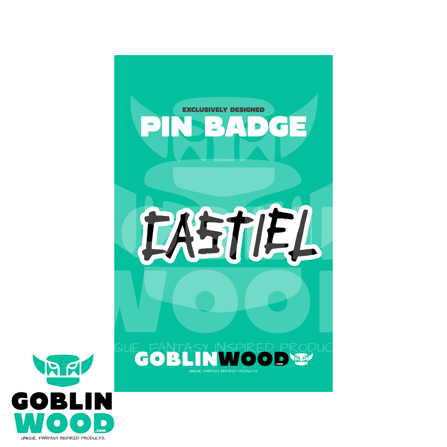 Castiel (Initials) - Acrylic Pin Badge - Supernatural Inspired -Goblin Wood Exclusive