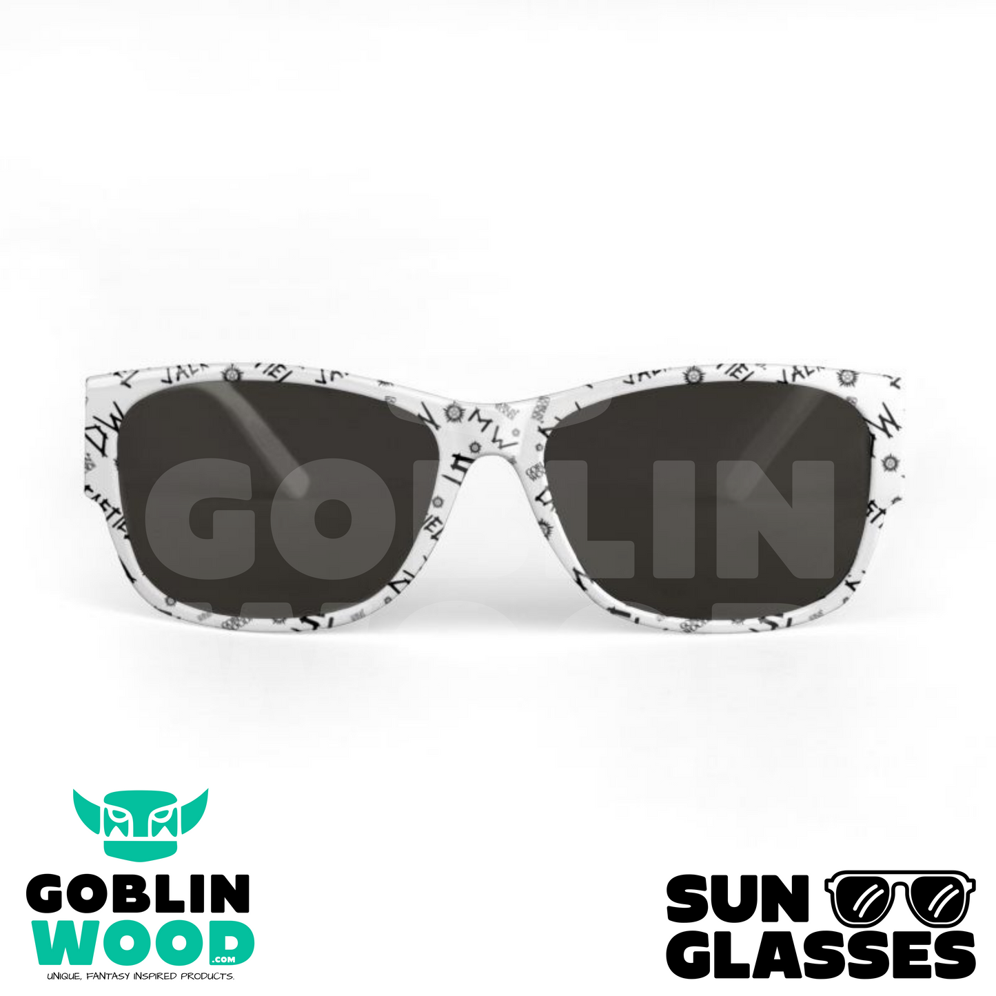 Initials (White) - AOP Sunglasses - Goblin Wood Exclusive