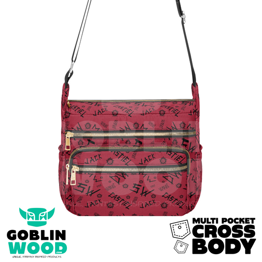 Initials (Crimson) - Multi Pocket Crossbody - Goblin Wood Exclusive
