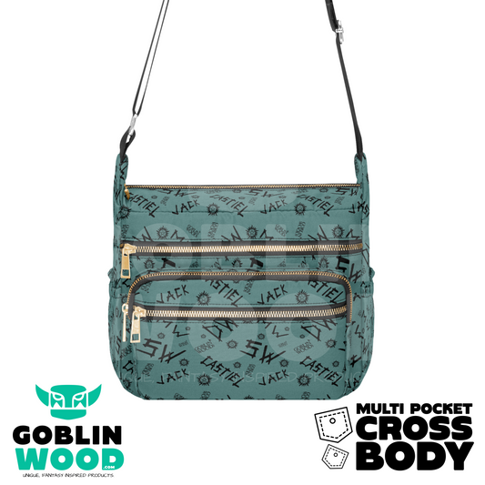 Initials (Smokey Teal) - Multi Pocket Crossbody - Goblin Wood Exclusive