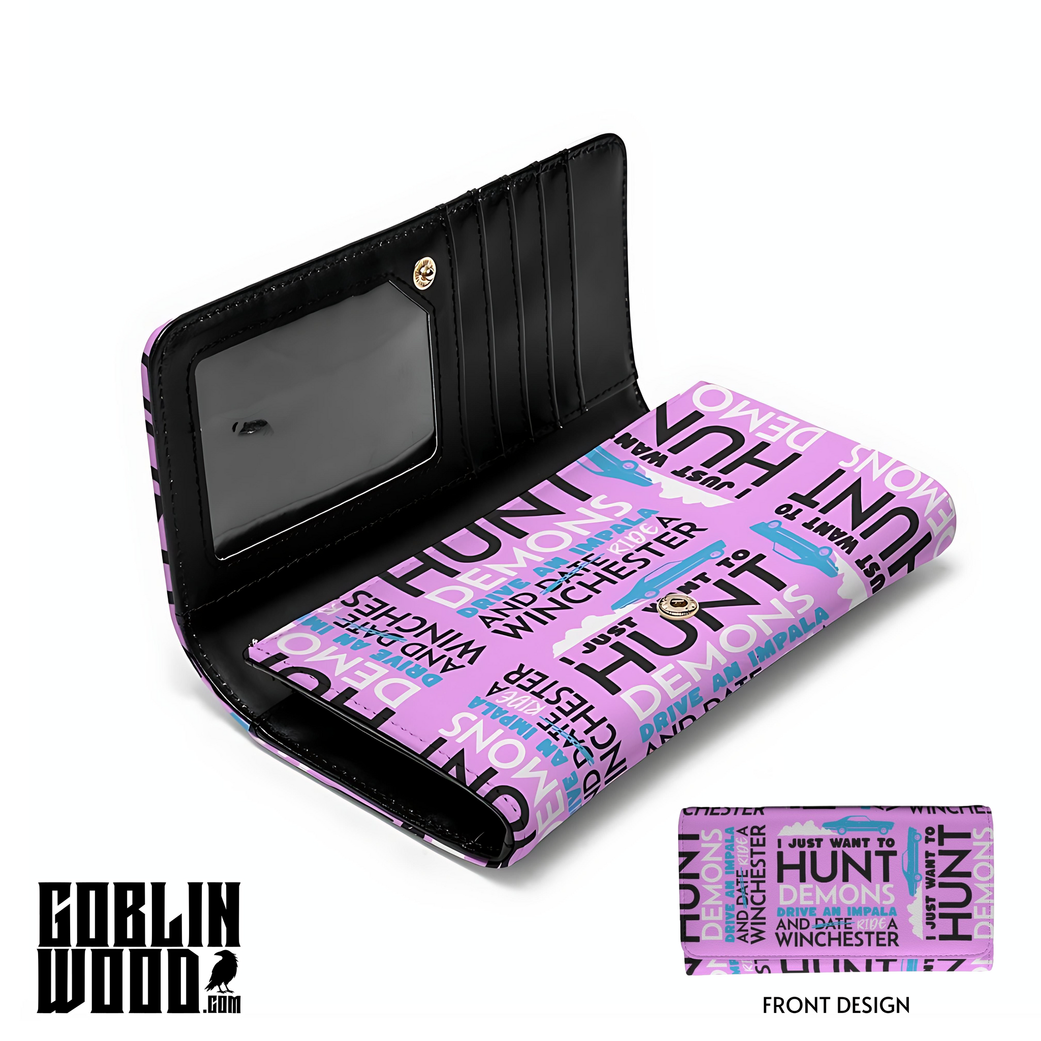 Hunt Drive Ride -Pink AOP Purse - Supernatural Inspired - Goblin Wood Exclusive