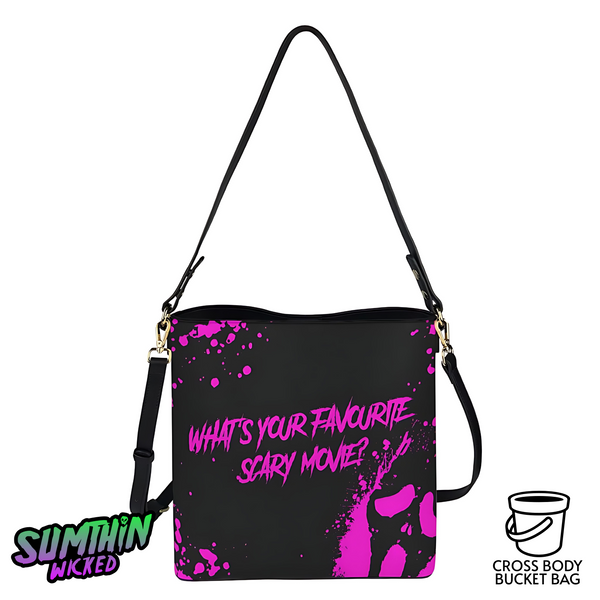 Movie (Black) - Cross Body Bucket Bag  - Scream Inspired - Sumthin Wicked Exclusive