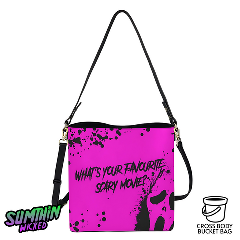 Movie (Pink) - Cross Body Bucket Bag  - Scream Inspired - Sumthin Wicked Exclusive