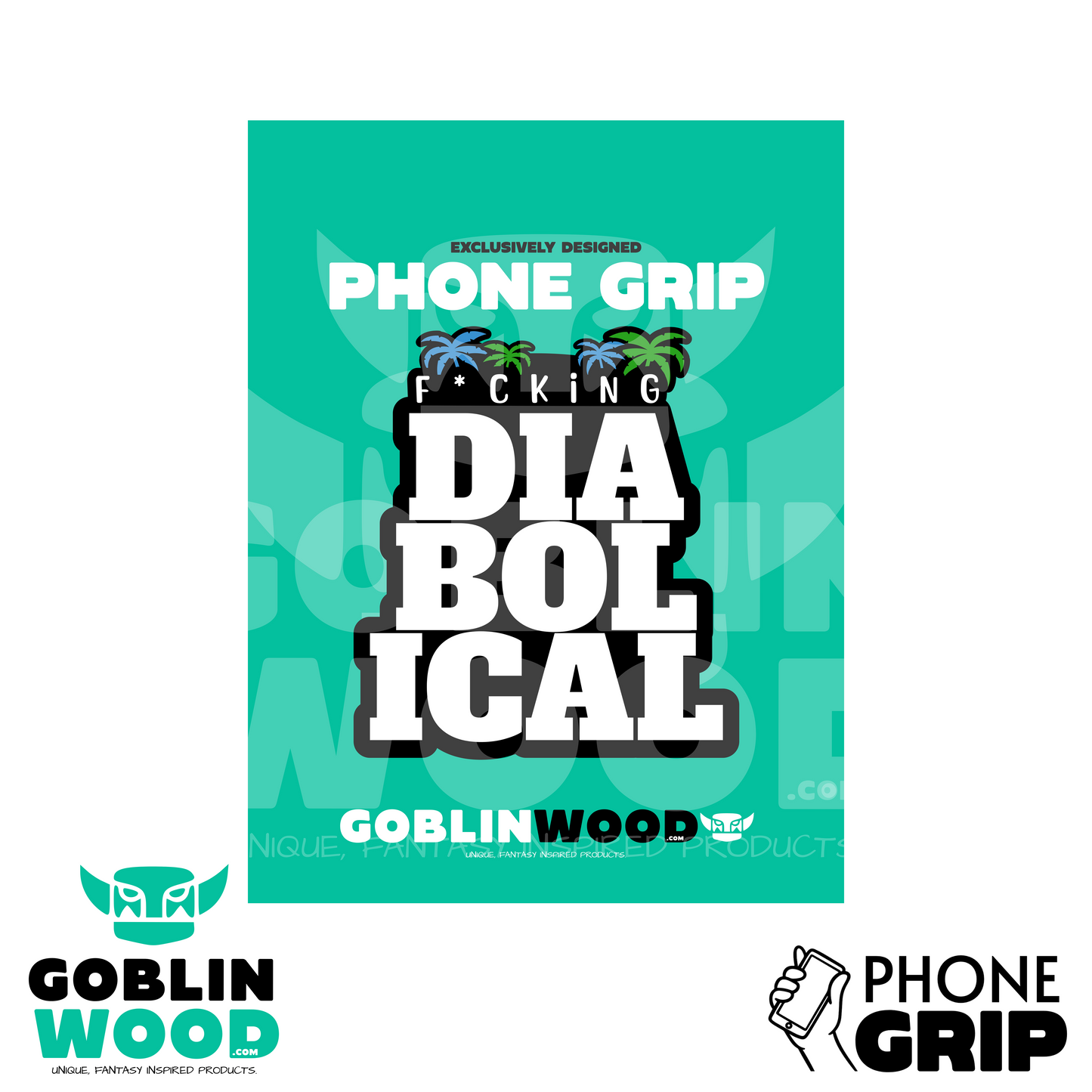 Diabolical - Acrylic Phone/Kindle Grip -  - Goblin Wood Exclusive