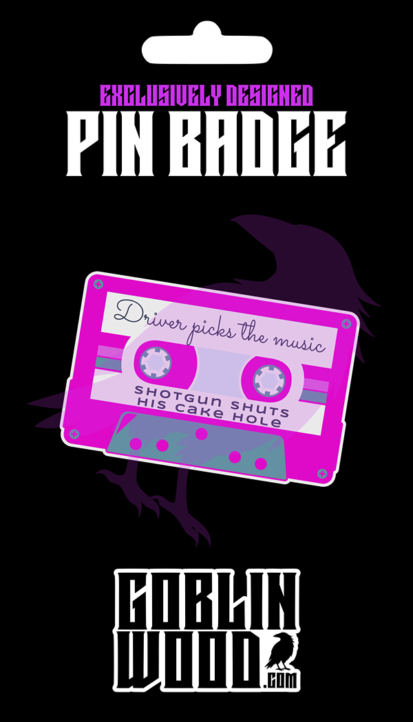80s Mix Tape (Pink) - Acrylic Pin Badge - Supernatural Inspired - Goblin Wood Exclusive